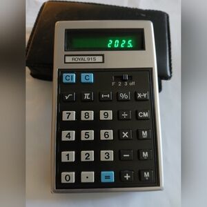 Royal 91S Calculator with Black and Silver Design